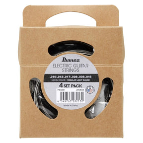 Ibanez PIEGS61 Nickel Wound Electric Guitar Strings — Light, 6-String, .010-.046 4-Pack 1