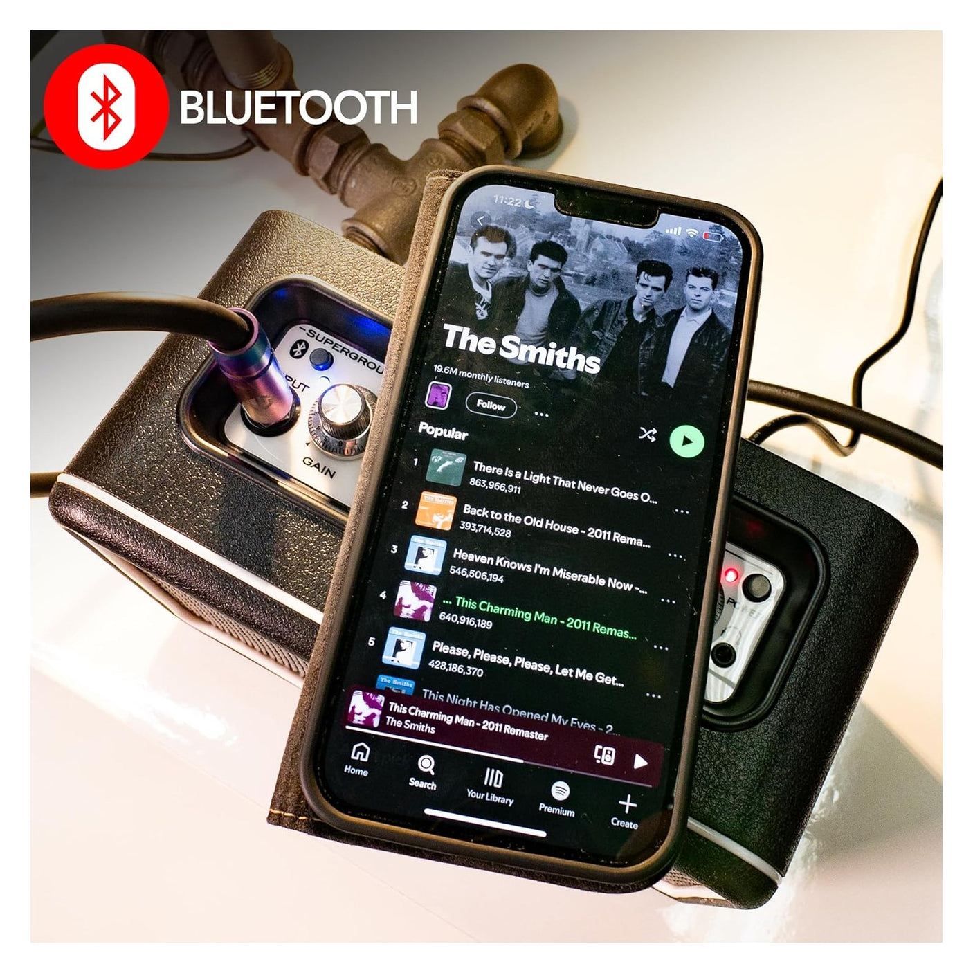 Laney MINI-STB-SUPERG-2 - 6W Battery-Powered Stereo Mini Guitar Amp with Delay, Bluetooth and Smartphone Interface 4