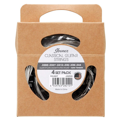 Ibanez PICLS6HT Classical Guitar Strings — Hard Tension, Clear Nylon Trebles, Silver Wound Bass 4-Pack Copy 1