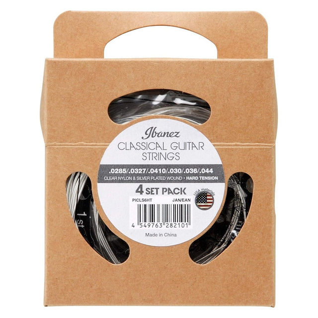 Ibanez PICLS6HT Classical Guitar Strings — Hard Tension, Clear Nylon Trebles, Silver Wound Bass 4-Pack Copy 1