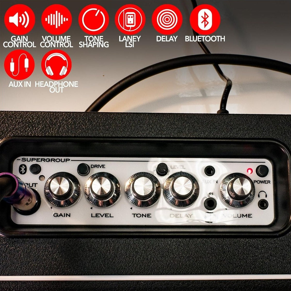 Laney MINI-STB-SUPERG-2 - Battery Powered Bluetooth Practice Guitar Amplifier 3