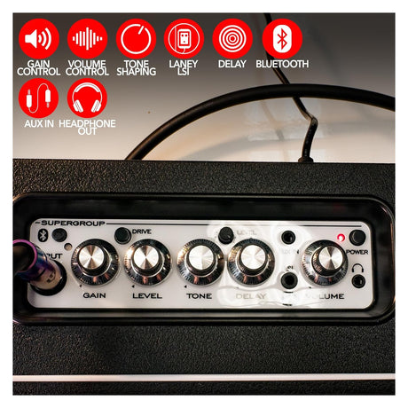 Laney MINI-STB-SUPERG-2 - Battery Powered Bluetooth Practice Guitar Amplifier 3