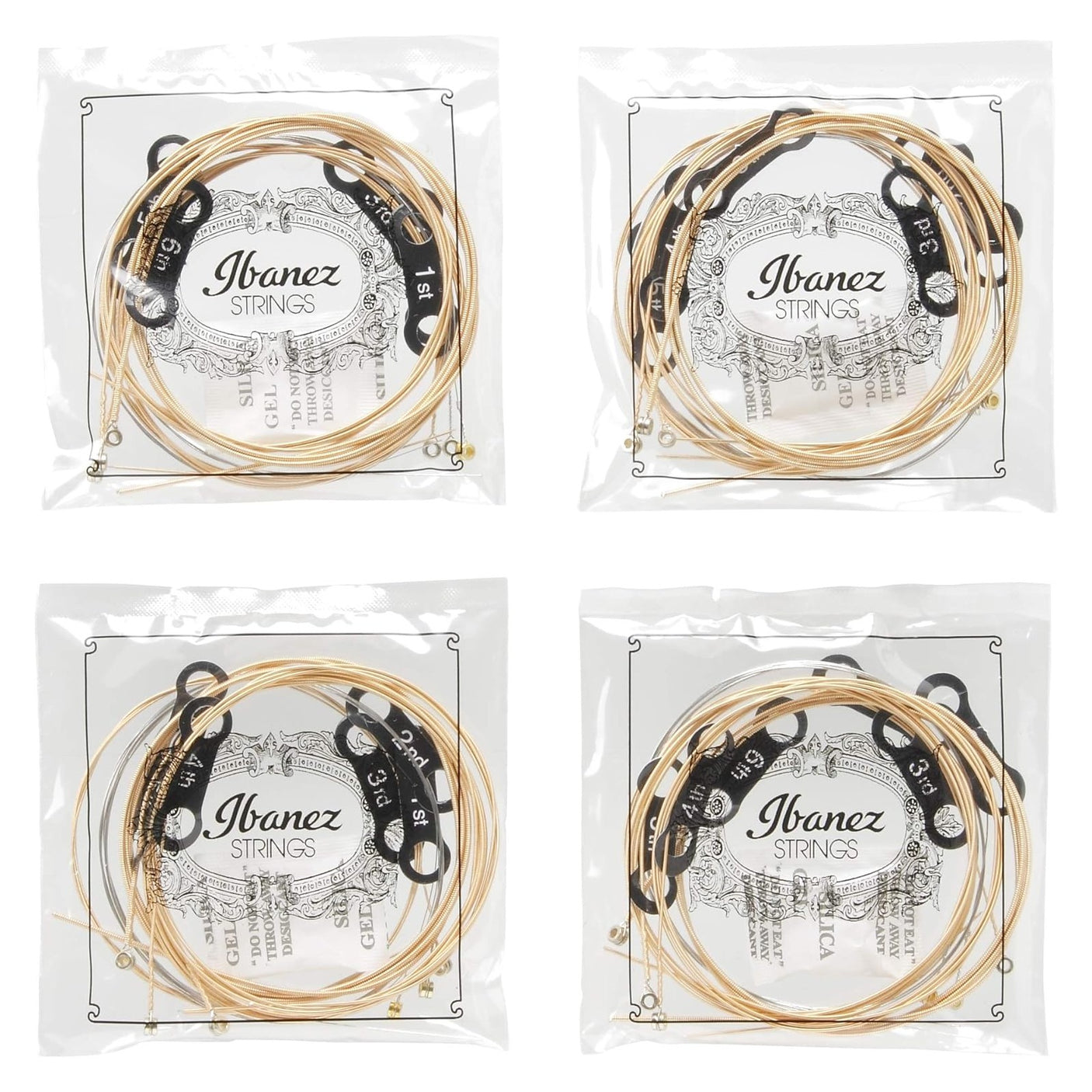 Ibanez PIACSP6 Coated Phosphor Bronze Acoustic Guitar Strings — Light, 6-String, .012-.053 4-Pack 3
