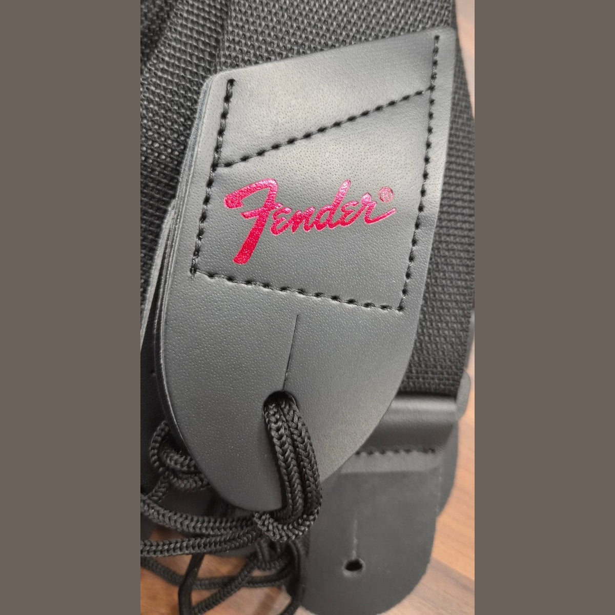 Fender 2" Pick'N'Strap Polypro Guitar Strap with Leather Ends Red Logo 2