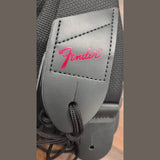 Fender 2" Pick'N'Strap Polypro Guitar Strap with Leather Ends Red Logo 2