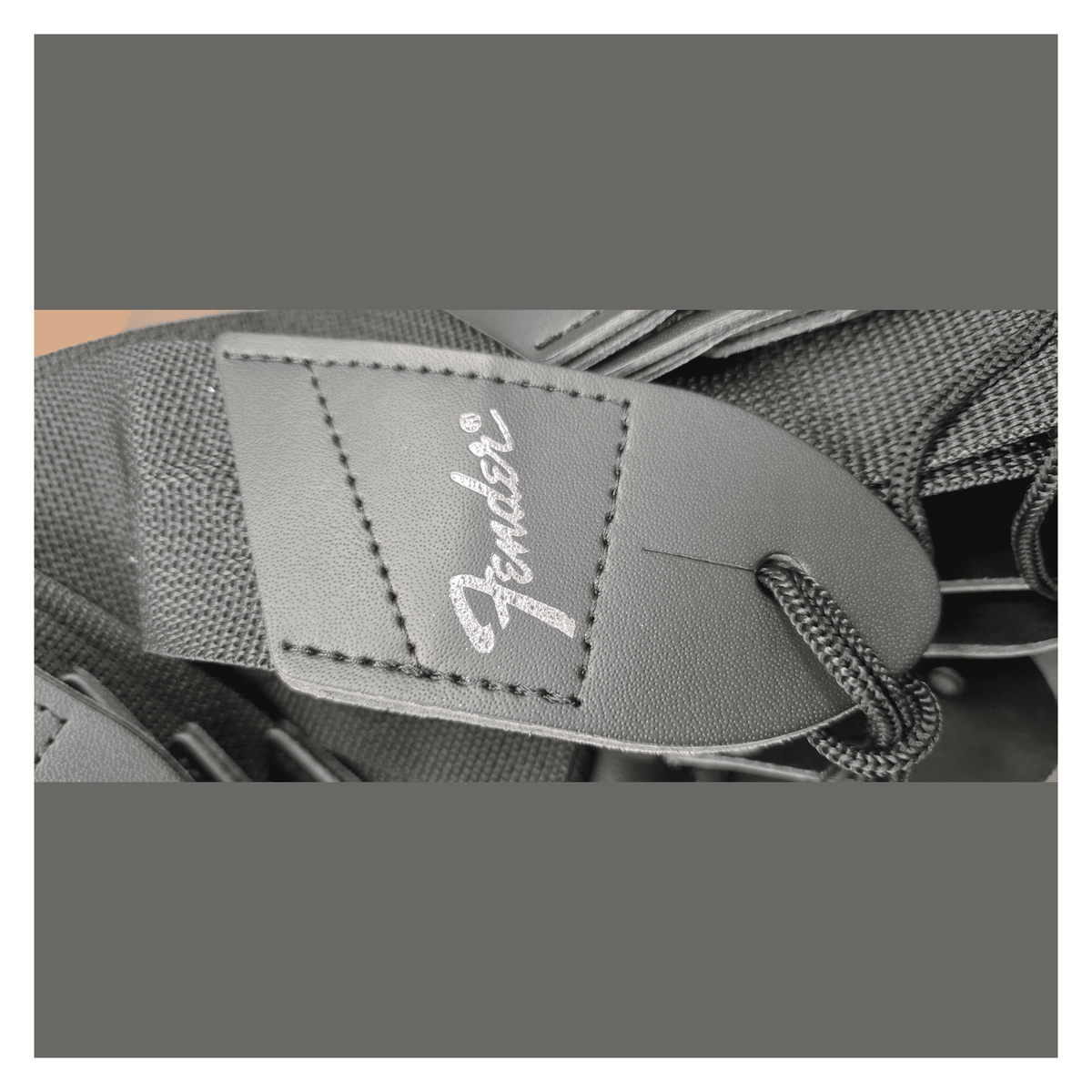 Fender 2" Pick'N'Strap Polypro Guitar Strap with Leather Ends Silver Logo 1