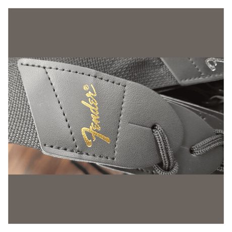 Fender 2" Pick'N'Strap Polypro Guitar Strap with Leather Ends Gold Logo 1