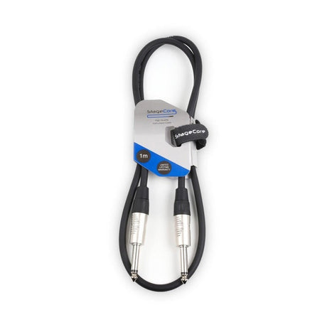 StageCore CORE 100 6.35mm Mono Jack to Jack Instrument Cable - 1m, Black 1
