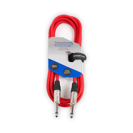 StageCore CORE 100 6.35mm Mono Jack to Jack Instrument Cable - 3m, Red 1