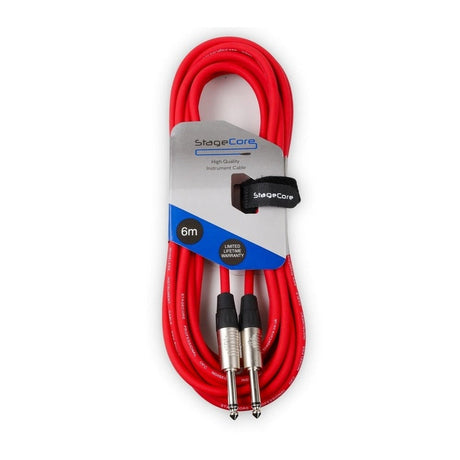 StageCore CORE 100 6.35mm Mono Jack to Jack Instrument Cable - 6m, Red 1