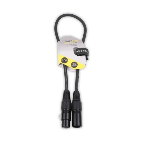 StageCore 0.5m DMX Cable 3-Pin XLR Male to Female - Black 1