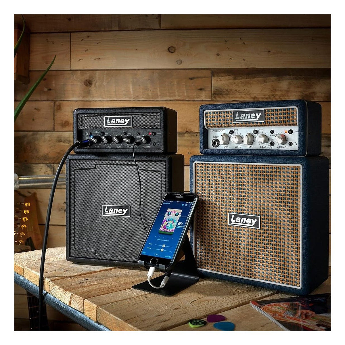 Laney Ironheart MINISTACK - Ultra-Compact Battery-Powered Mini Guitar Amp Stack with Smartphone Interface 6