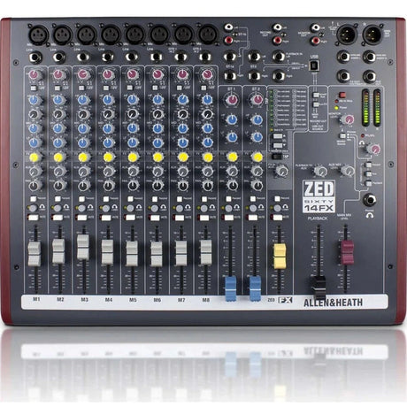 Allen & Heath ZED-60-14FX: 8:2:2 Mixer With 60mm Faders & Effects 2