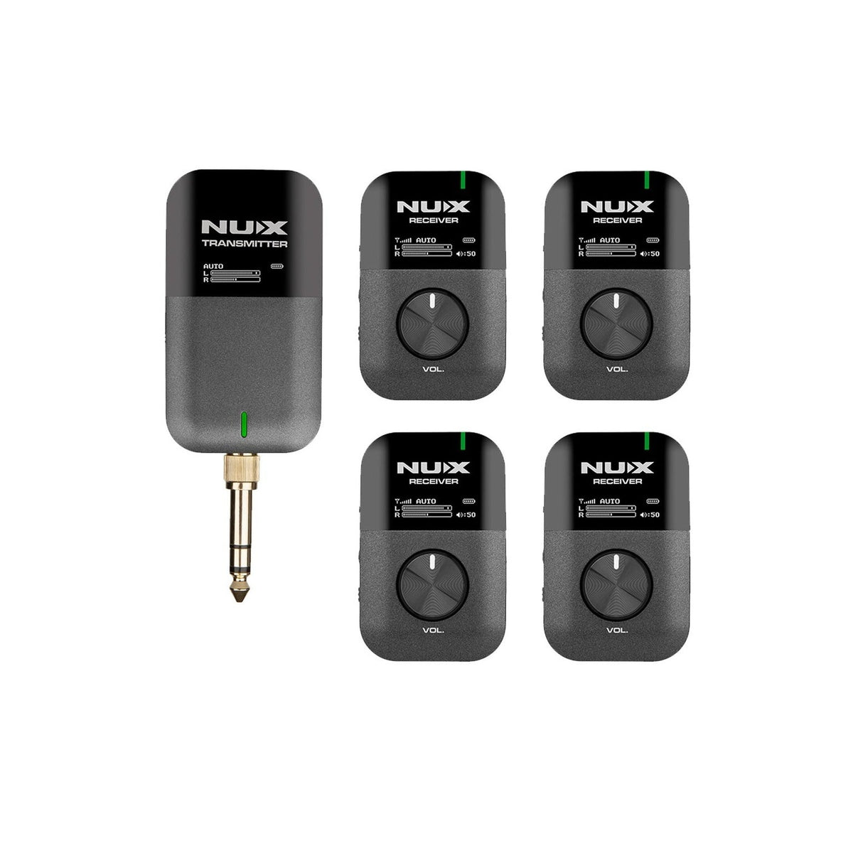 NUX C-7X4 Stereo Wireless In-Ear Monitor System - 1 Transmitter & 4 Receivers 2