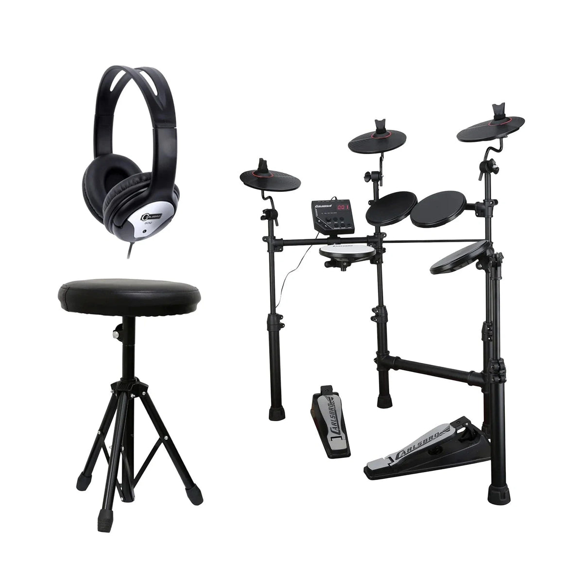 Carlsbro CSD100RBP1 7-Piece Electronic Drum Kit With Headphones & Stool 1