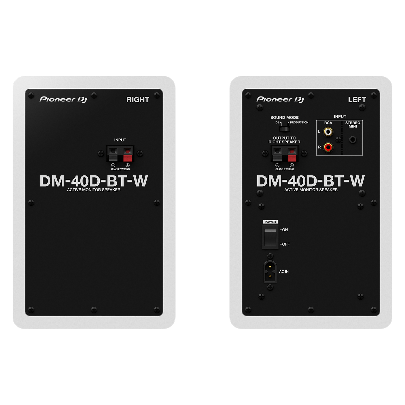 Pioneer DJ DM-40D-BT-W 4" Active Bluetooth Desktop Monitors, Pair White 2