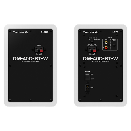 Pioneer DJ DM-40D-BT-W 4" Active Bluetooth Desktop Monitors, Pair White 2