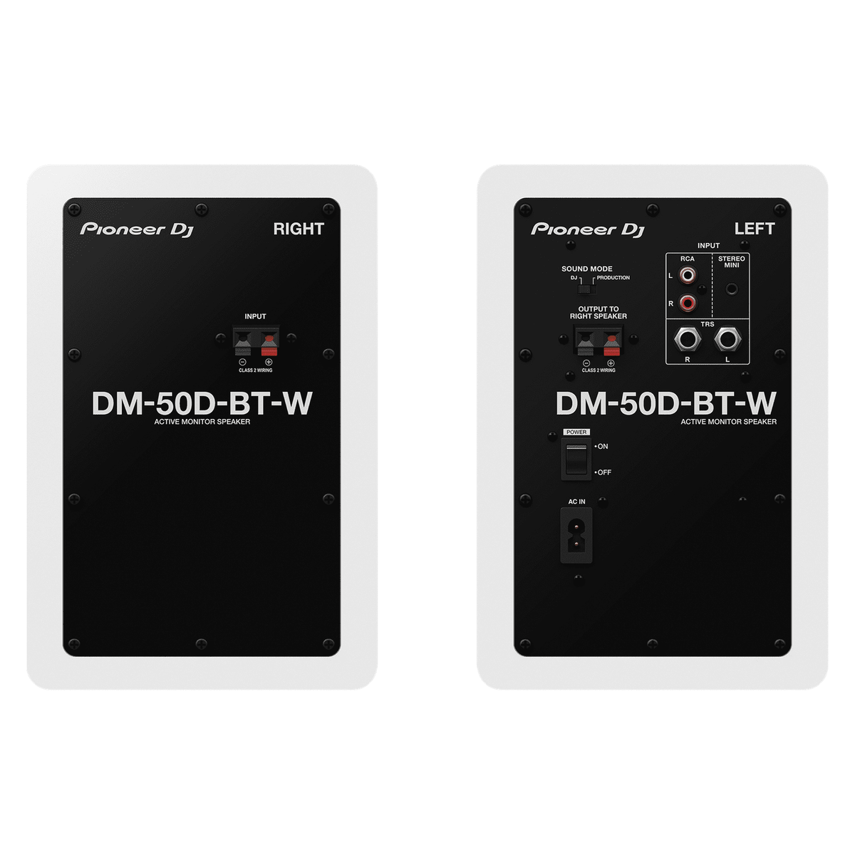 Pioneer DJ DM-50D-BT-W 5" Active Bluetooth Desktop Monitors, Pair White 2