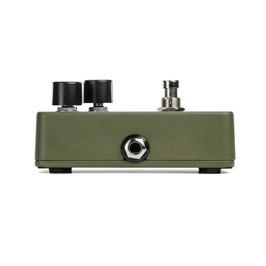 EHX Green Russian Big Muff Pi - Side Angle with Jack Connector