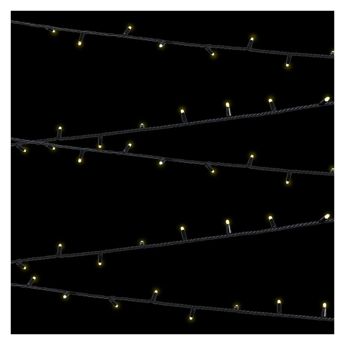 Elumen8 10m Heavy-Duty Rubber Dimmable LED String Lights – Warm White, Black Cable 2
