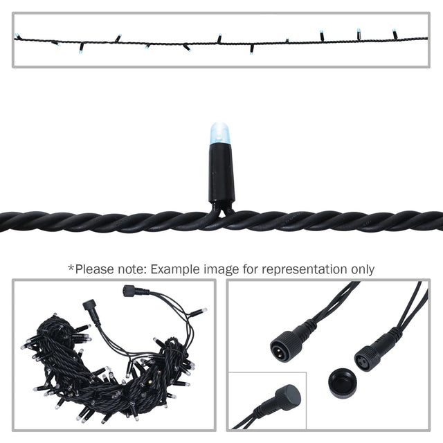 Elumen8 10m Heavy-Duty Rubber Dimmable LED String Lights – Cool White, Black Cable 1