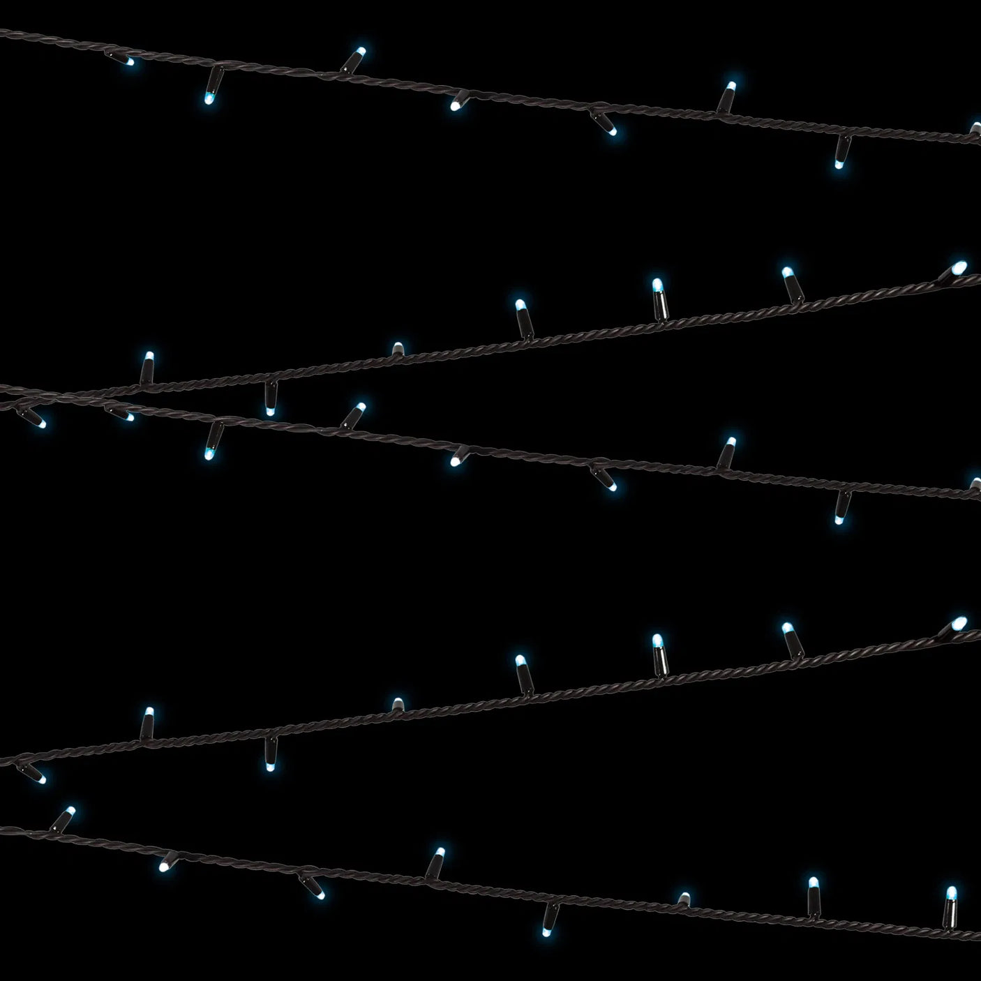 Elumen8 10m Heavy-Duty Rubber Dimmable LED String Lights – Cool White, Black Cable 2