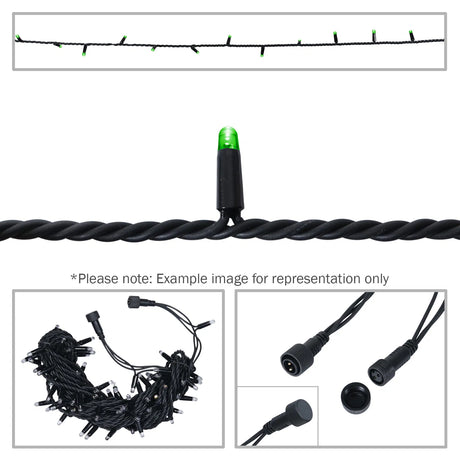 Elumen8 10m Heavy-Duty Rubber Dimmable LED String Lights – Green, Black Cable 1