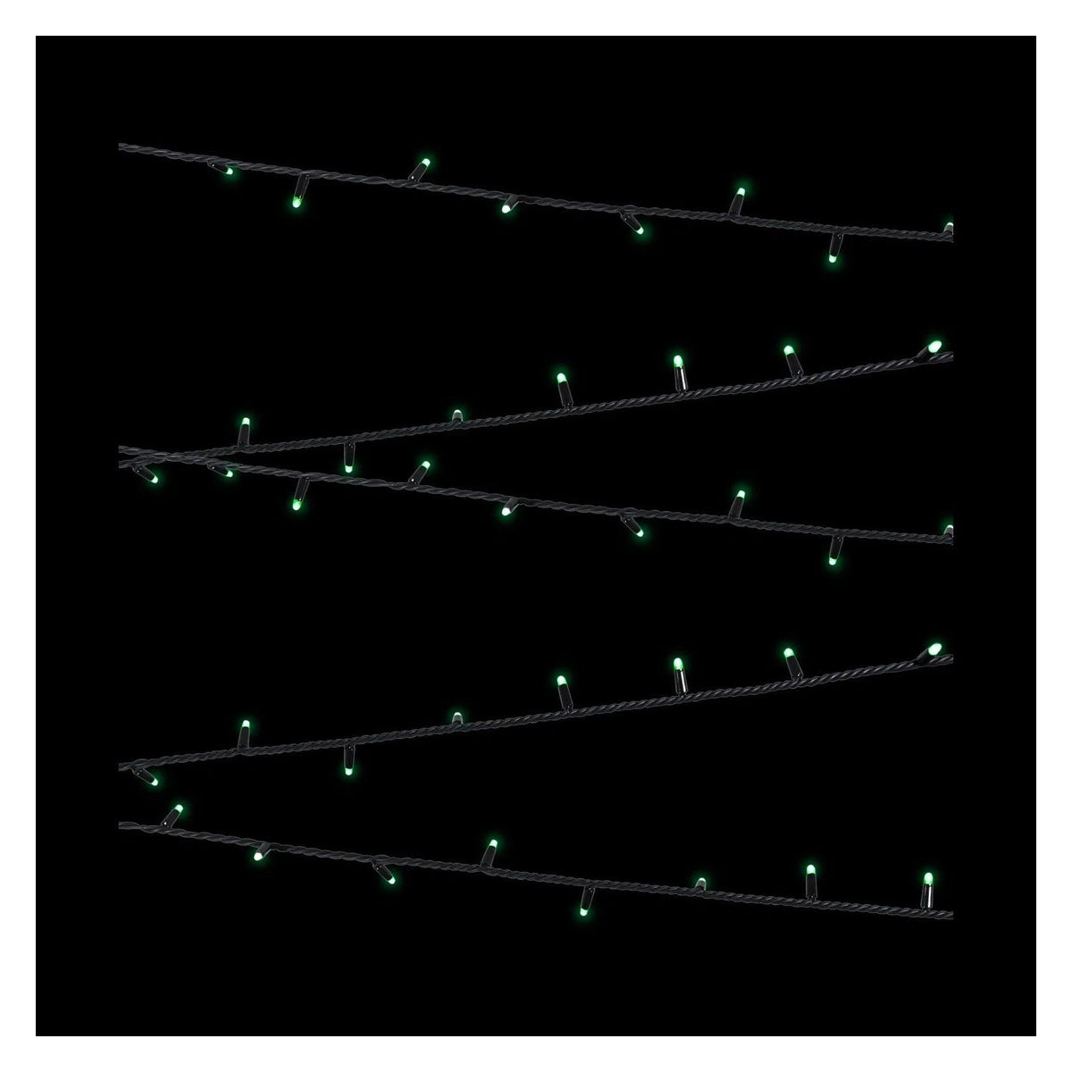 Elumen8 10m Heavy-Duty Rubber Dimmable LED String Lights – Green, Black Cable 2