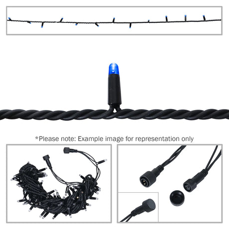 Elumen8 10m Heavy-Duty Rubber Dimmable LED String Lights – Blue, Black Cable 1