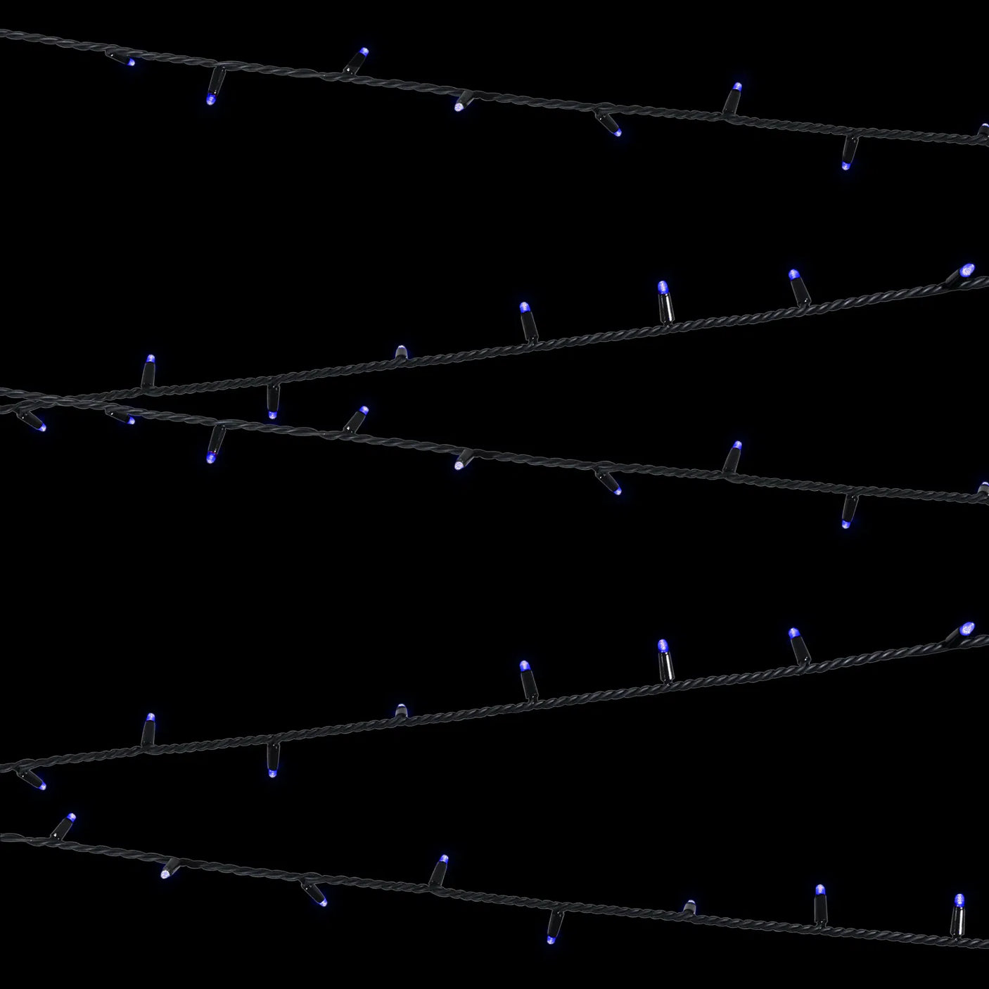 Elumen8 10m Heavy-Duty Rubber Dimmable LED String Lights – Blue, Black Cable 2