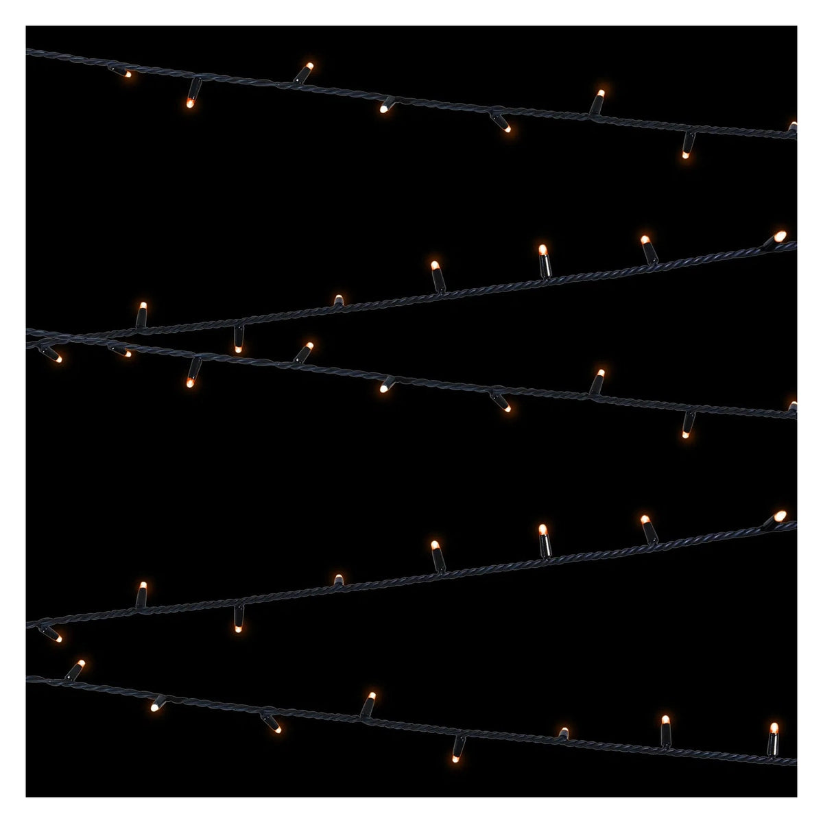 Elumen8 10m Heavy-Duty Rubber Dimmable LED String Lights – Orange, Black Cable 2