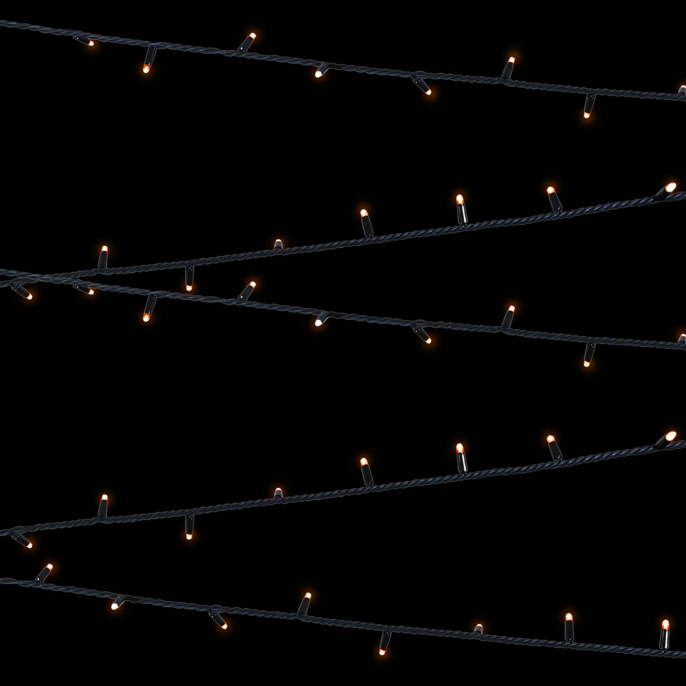 Elumen8 10m Heavy-Duty Rubber Dimmable LED String Lights – Orange, Black Cable 2