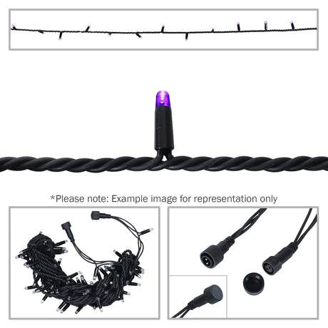 Elumen8 10m Heavy-Duty Rubber Dimmable LED String Lights – Purple, Black Cable 1