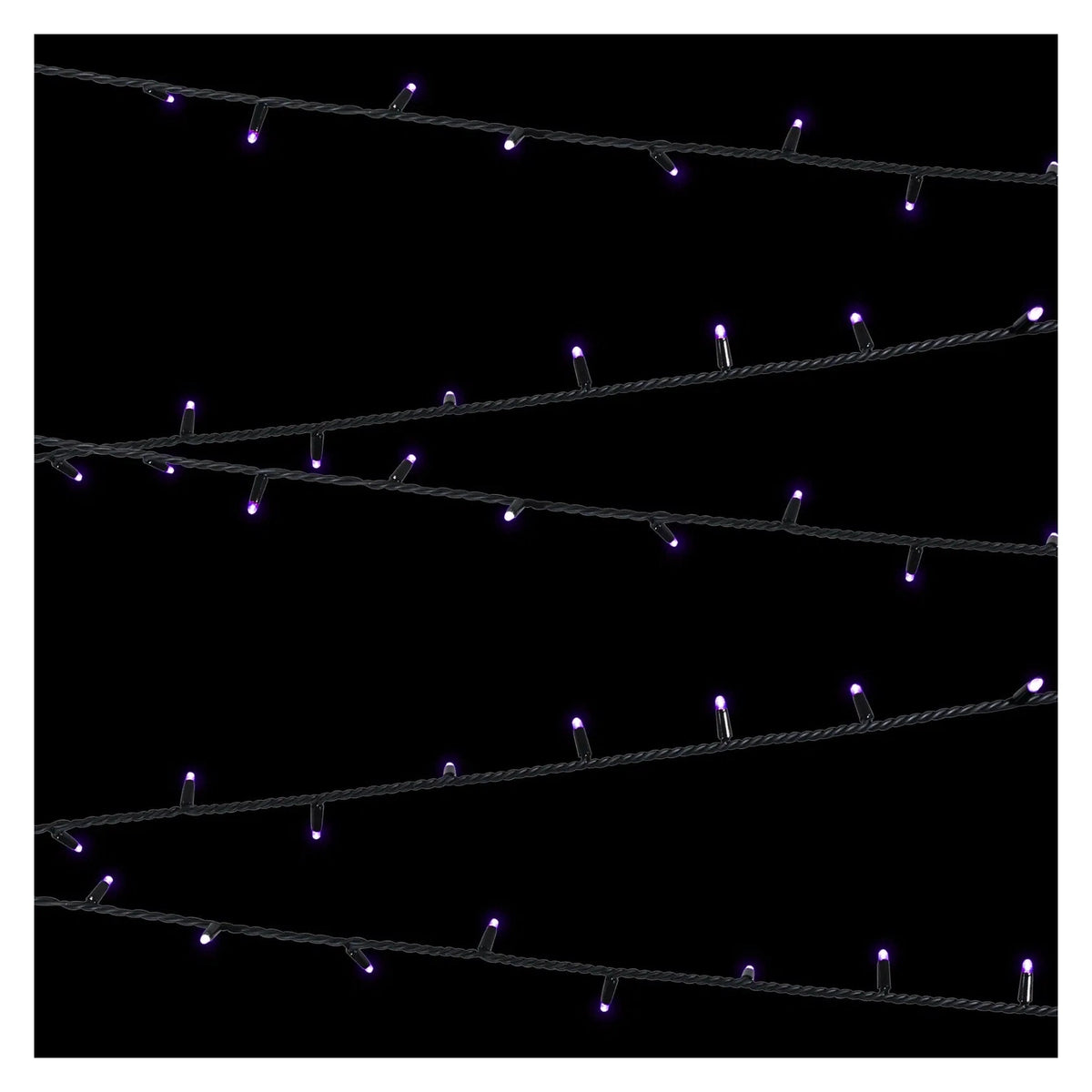 Elumen8 10m Heavy-Duty Rubber Dimmable LED String Lights – Purple, Black Cable 2