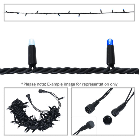Elumen8 10m Heavy-Duty Rubber Dimmable LED String Lights – Blue & Cool White, Black Cable 1