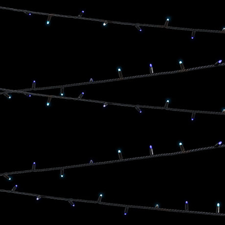 Elumen8 10m Heavy-Duty Rubber Dimmable LED String Lights – Blue & Cool White, Black Cable 2