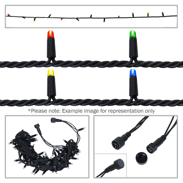 Elumen8 10m Heavy-Duty Rubber Dimmable LED String Lights – Multicolour, Black Cable 1