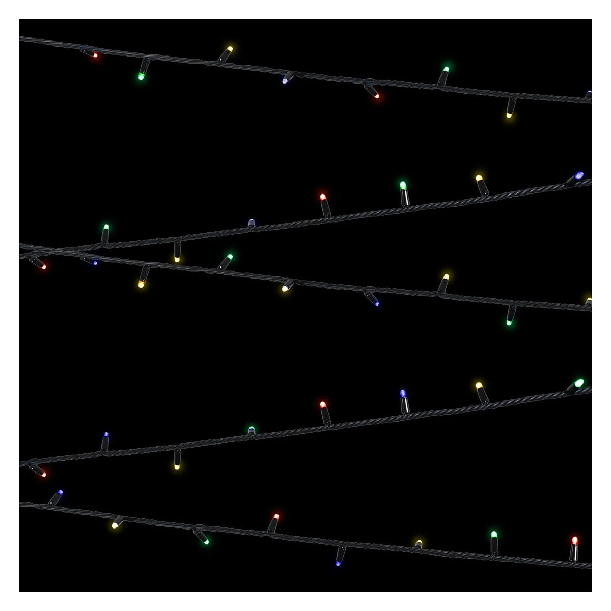 Elumen8 10m Heavy-Duty Rubber Dimmable LED String Lights – Multicolour, Black Cable 2