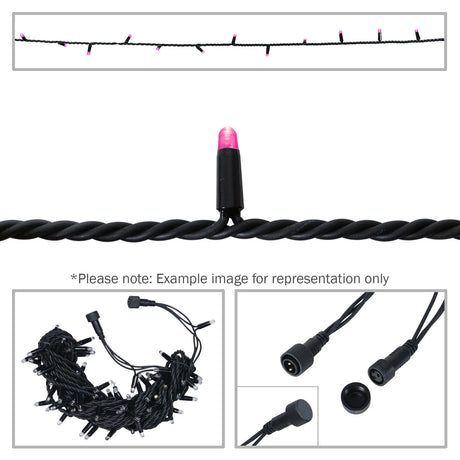 Elumen8 10m Heavy-Duty Rubber Dimmable LED String Lights – Pink, Black Cable 1
