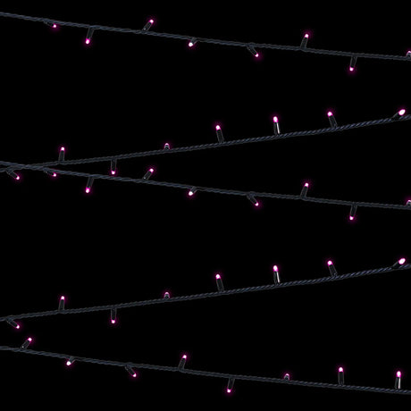 Elumen8 10m Heavy-Duty Rubber Dimmable LED String Lights – Pink, Black Cable 2