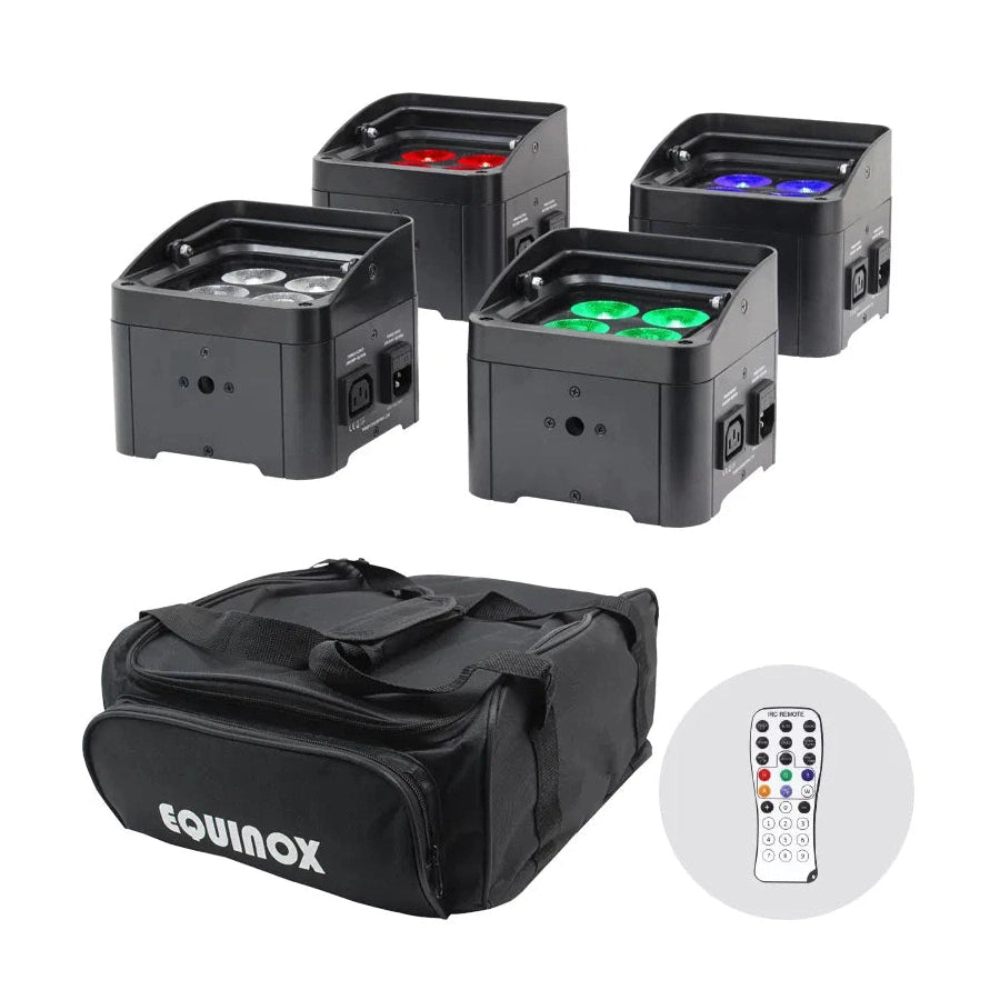 Equinox Colour Raider Uplighter Pack - 4 x 4W RGBW LEDs 1