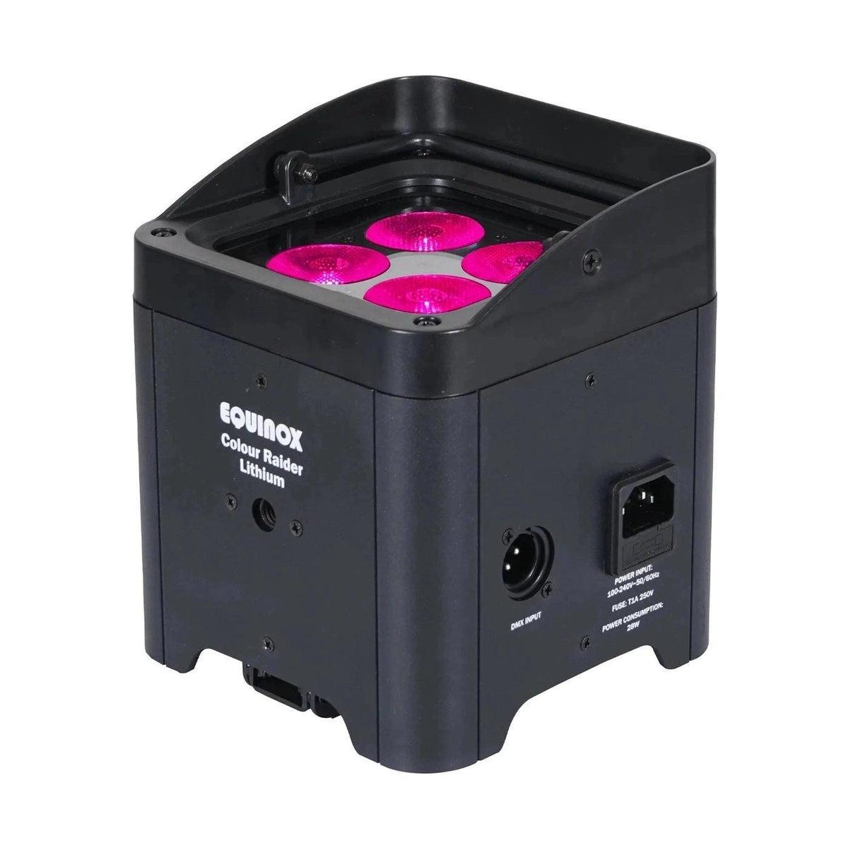Equinox Colour Raider Lithium Battery Uplighter Pack - 4 x 6W RGWB LEDs Black Housing 2