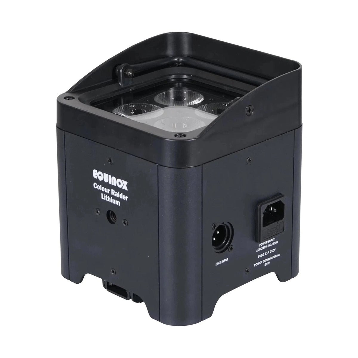Equinox Colour Raider Lithium Battery Uplighter Pack - 4 x 6W RGWB LEDs Black Housing 3