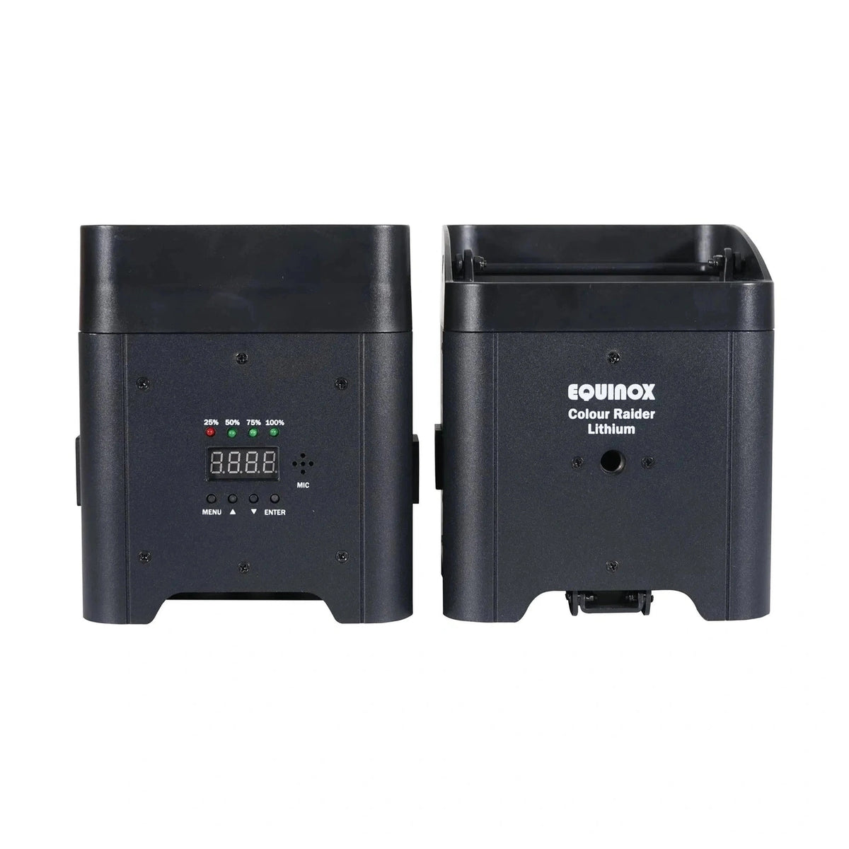 Equinox Colour Raider Lithium Battery Uplighter Pack - 4 x 6W RGWB LEDs Black Housing 4