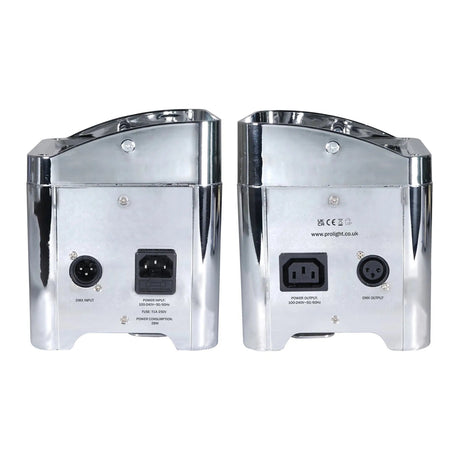 Equinox Colour Raider Lithium Battery Uplighter Pack - 4 x 6W RGWB LEDs Chrome Housing 5