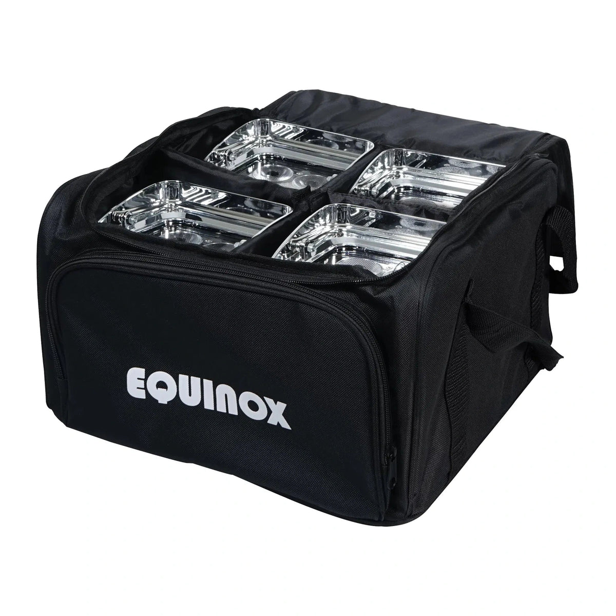 Equinox Colour Raider Lithium Battery Uplighter Pack - 4 x 6W RGWB LEDs Chrome Housing 9