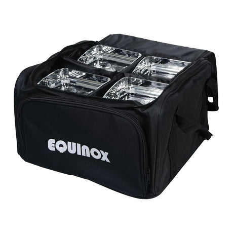 Equinox Colour Raider Lithium Battery Uplighter Pack - 4 x 6W RGWB LEDs Chrome Housing 9