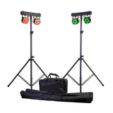 Equinox Gigabar Compact Duo Bar System - Twin LED T-Bar With Stands, Bags & Foot Control