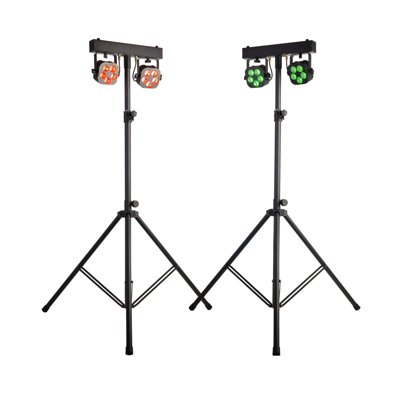 Equinox Gigabar Compact Duo Bar System - Twin LED T-Bar With Stands, Bags & Foot Control