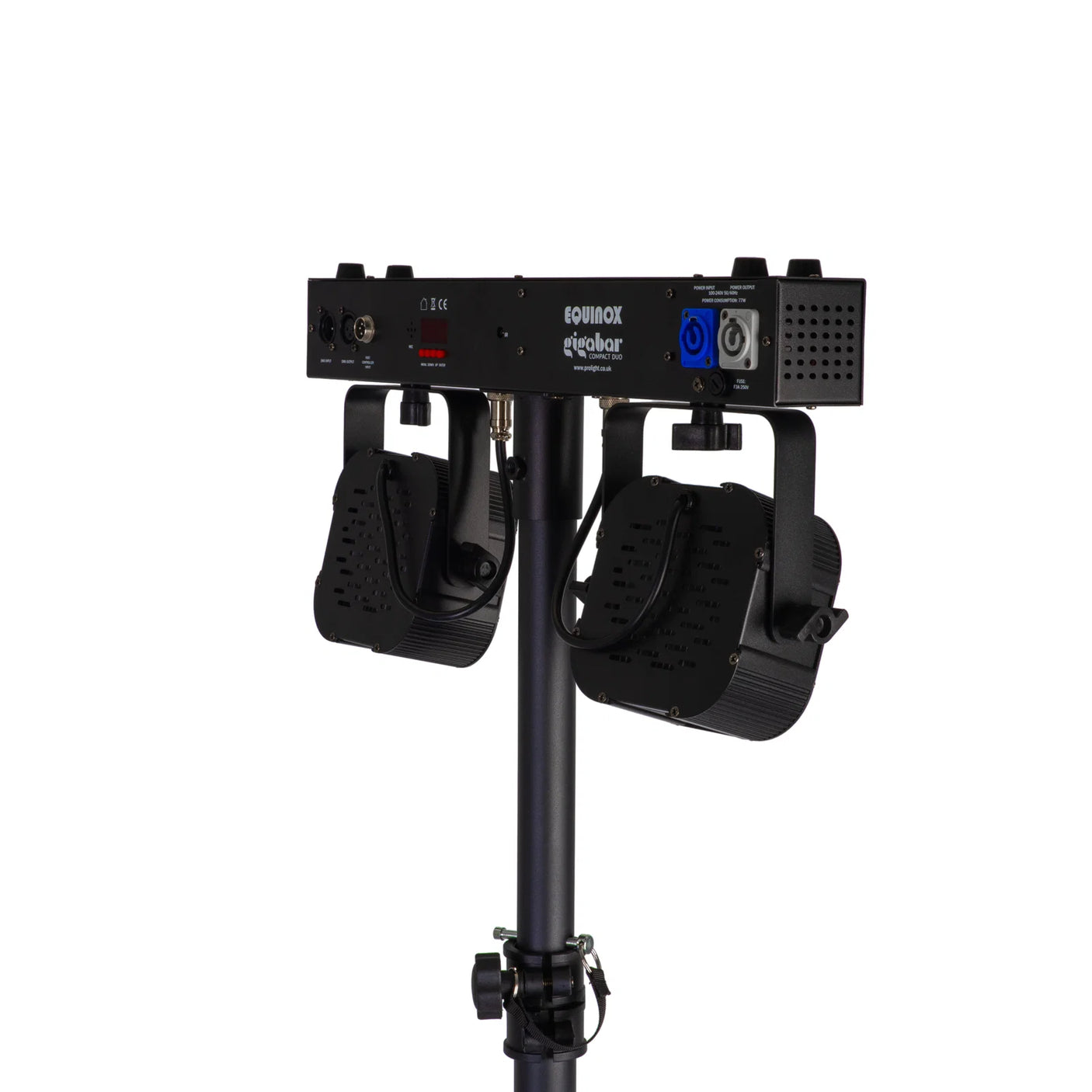 Equinox Gigabar Compact Duo Bar System - Twin LED T-Bar With Stands, Bags & Foot Control